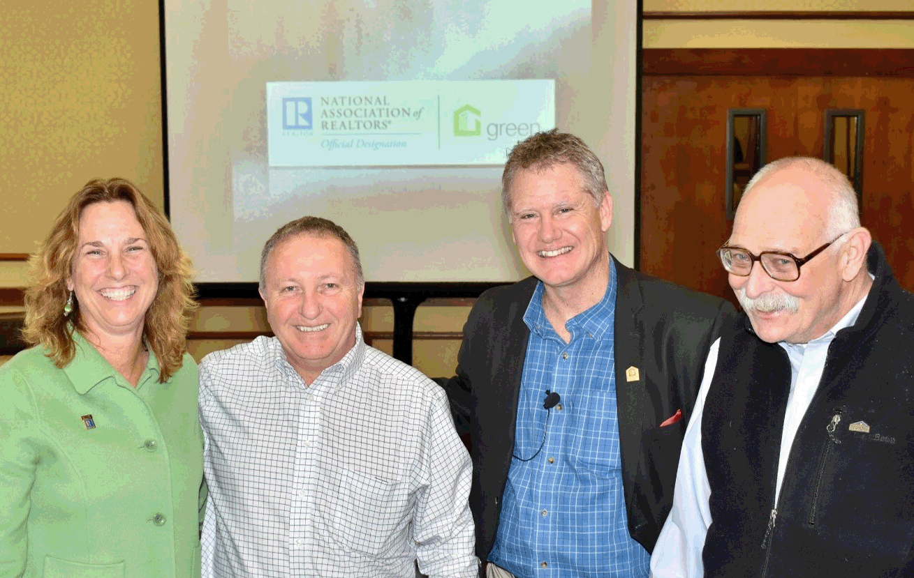 Craig Foley (third from left) had support in high places when he taught the first NAR Green designation course in New Hampshire. Among his original students were, from left, 2017 NHAR President Rachel Eames, 2018 NHAR President Gerry O'Connell and 2016 NHAR President Al Michalovic.